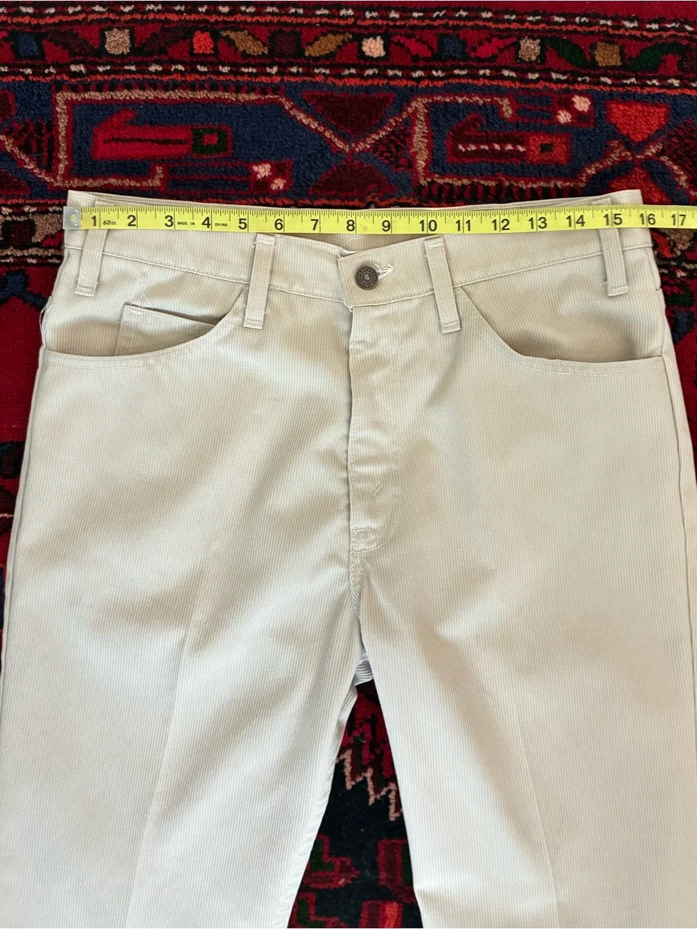 Vintage 70s Levi’s Sta-Prest Corduroy Khaki Kick Flare Pants